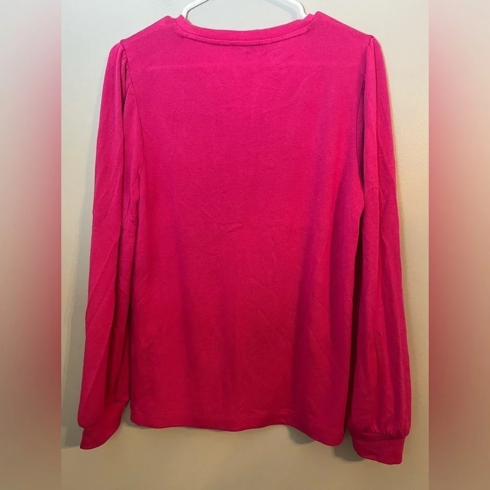 J. Crew Pink Supercozy Puff-Sleeve Pullover Long Sleeve Size M